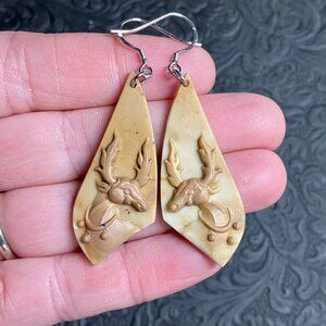 Christmas Reindeer Jasper Earrings